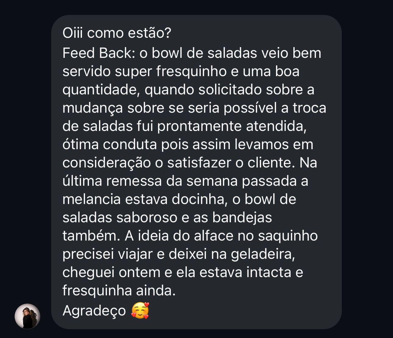 Depoimento de cliente Nature Prontos em Cascavel